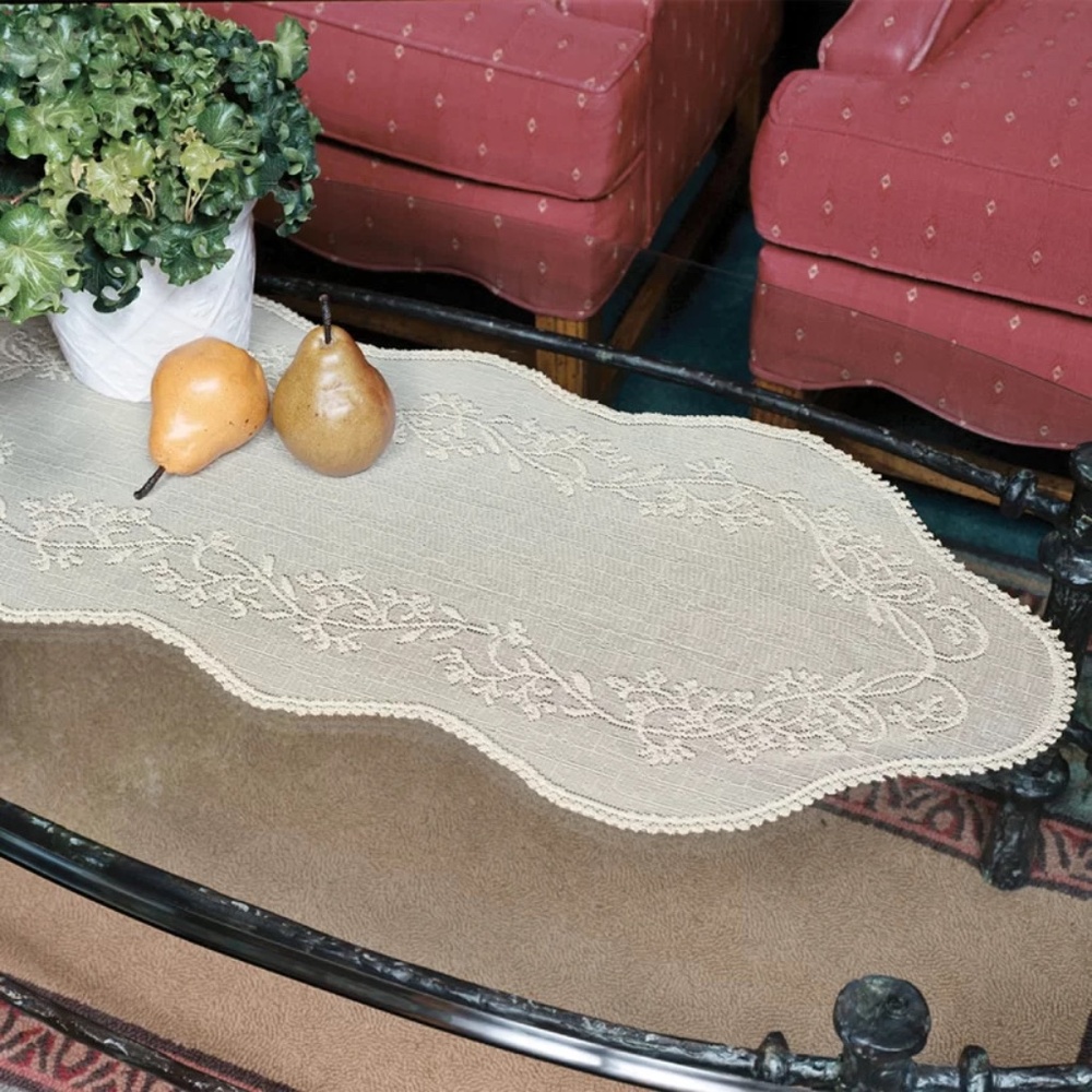 Medena Oval Floral Polyester Table Runner
